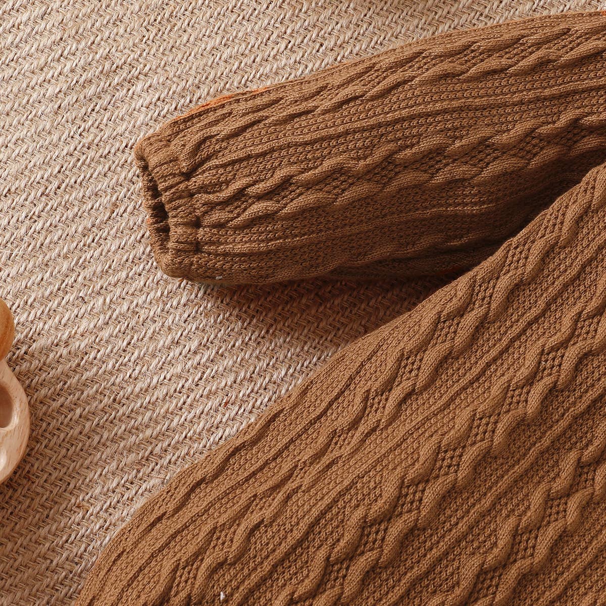 Solid Knitted Button Design Long-sleeve Baby Jumpsuit: 12-18 Months / White