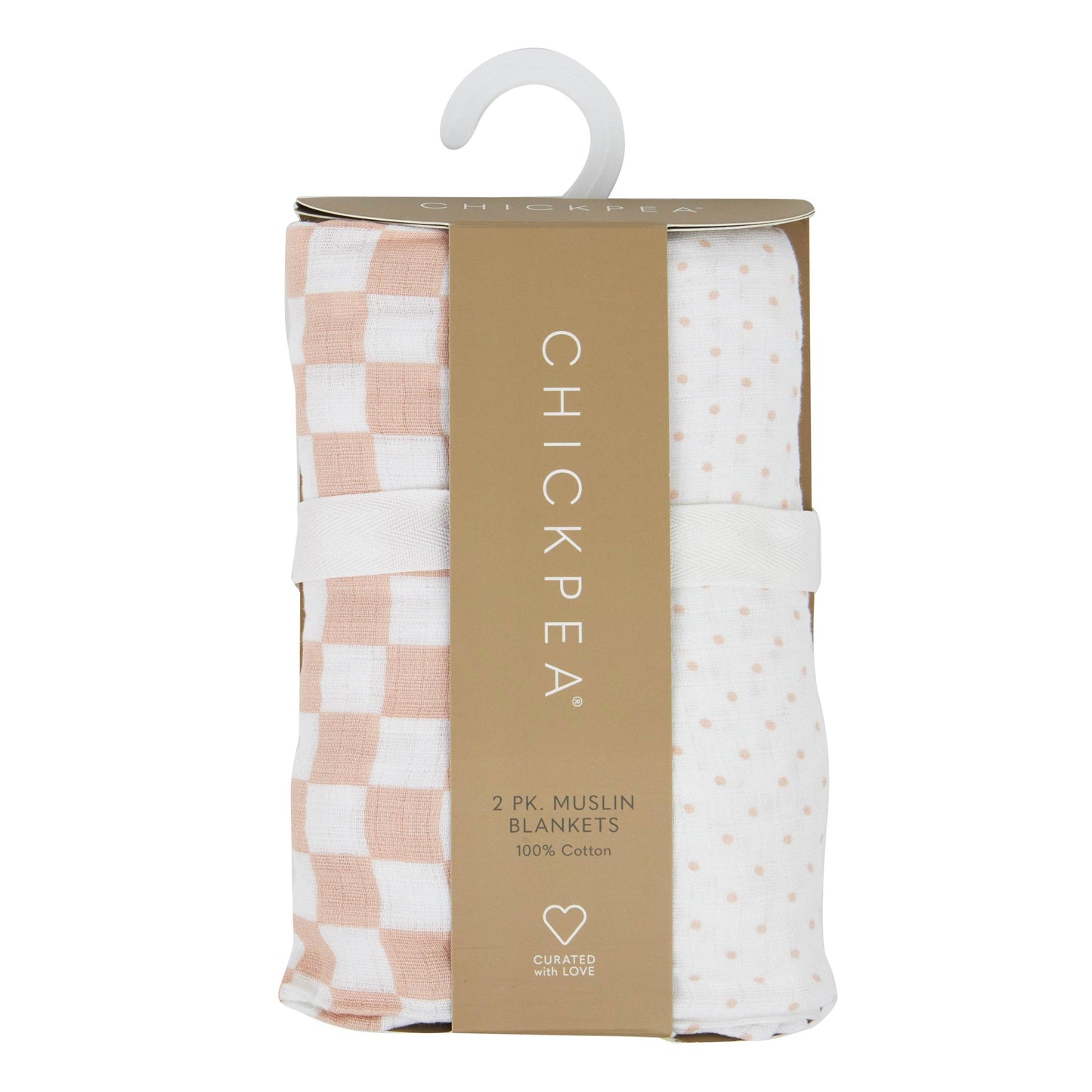 Chickpea Love Swaddle Baby Blanket 100% Muslin Cotton Baby Girl Gift Pack: Floral & Polkadot / 36x40