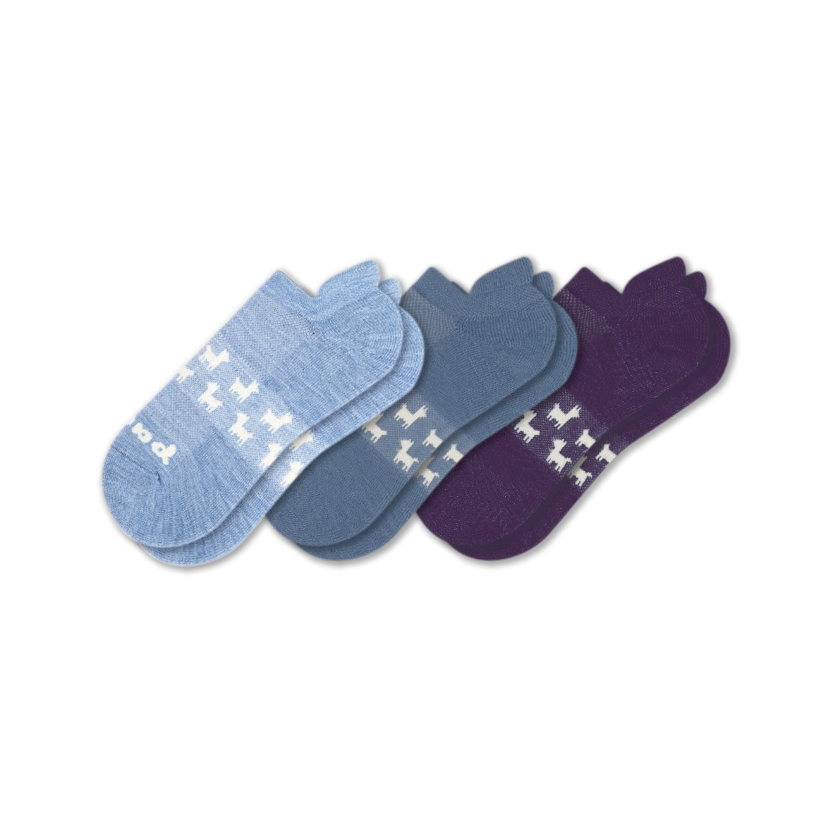 3 Pack - Women's Low Cut Pacas Socks: ALPACA/Chambray & Harbor Blue Alpaca & Dark Purple Melange Alpaca / Small / Medium (US: 5 - 8)