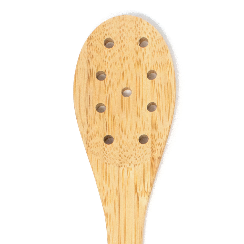 Bamboo Spoon with Holes - 12"