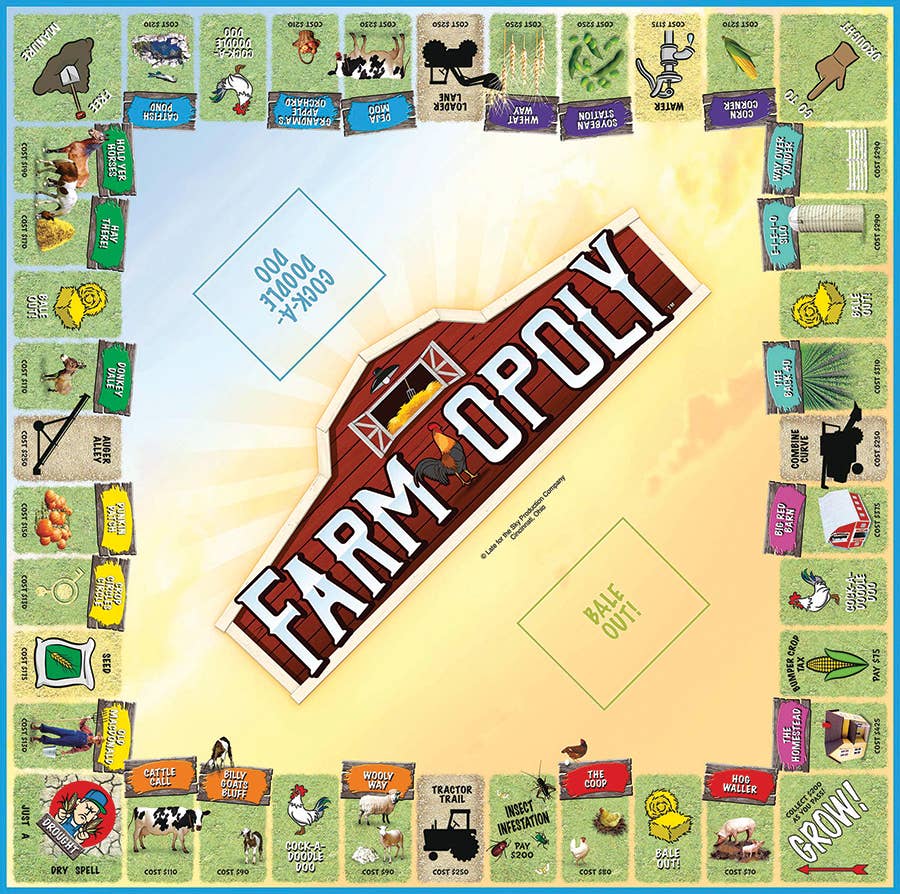 Farm Opoly (new design) Board Game, by Late for the Sky