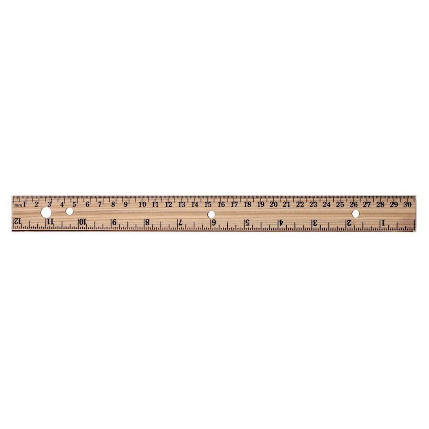 RULER WOODEN W/METAL EDGE