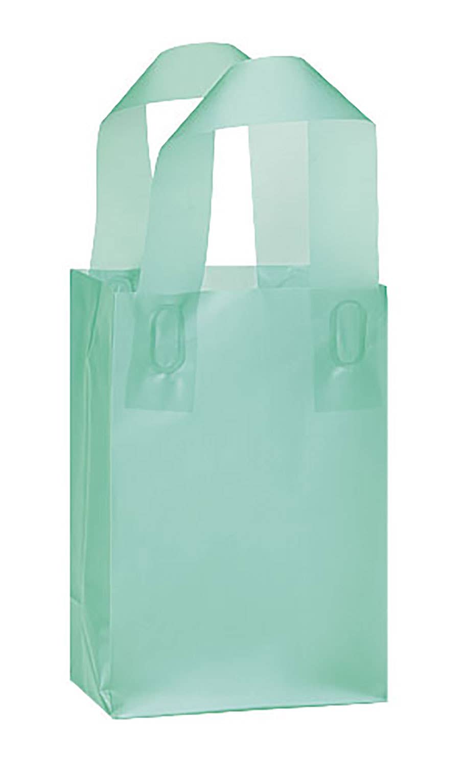 Frosted Retail Shopping Bags: Clear - Handles / Case of 250 / Large