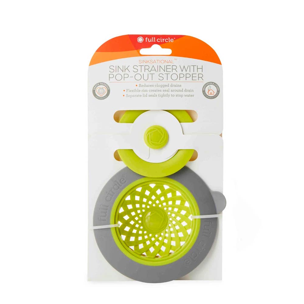 Sinksationational Sink Strainer: Green/Slate