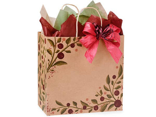 Tuscan Harvest Kraft Paper Retail Gift Bags: 25 Pack / Filly 13x7x13"