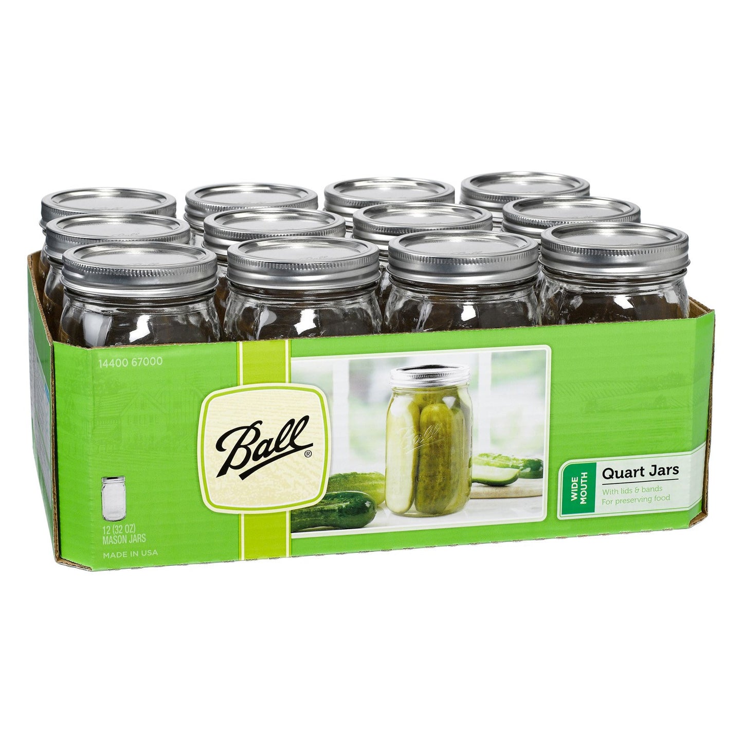 CANNING JAR WIDE BALL QT PK/12