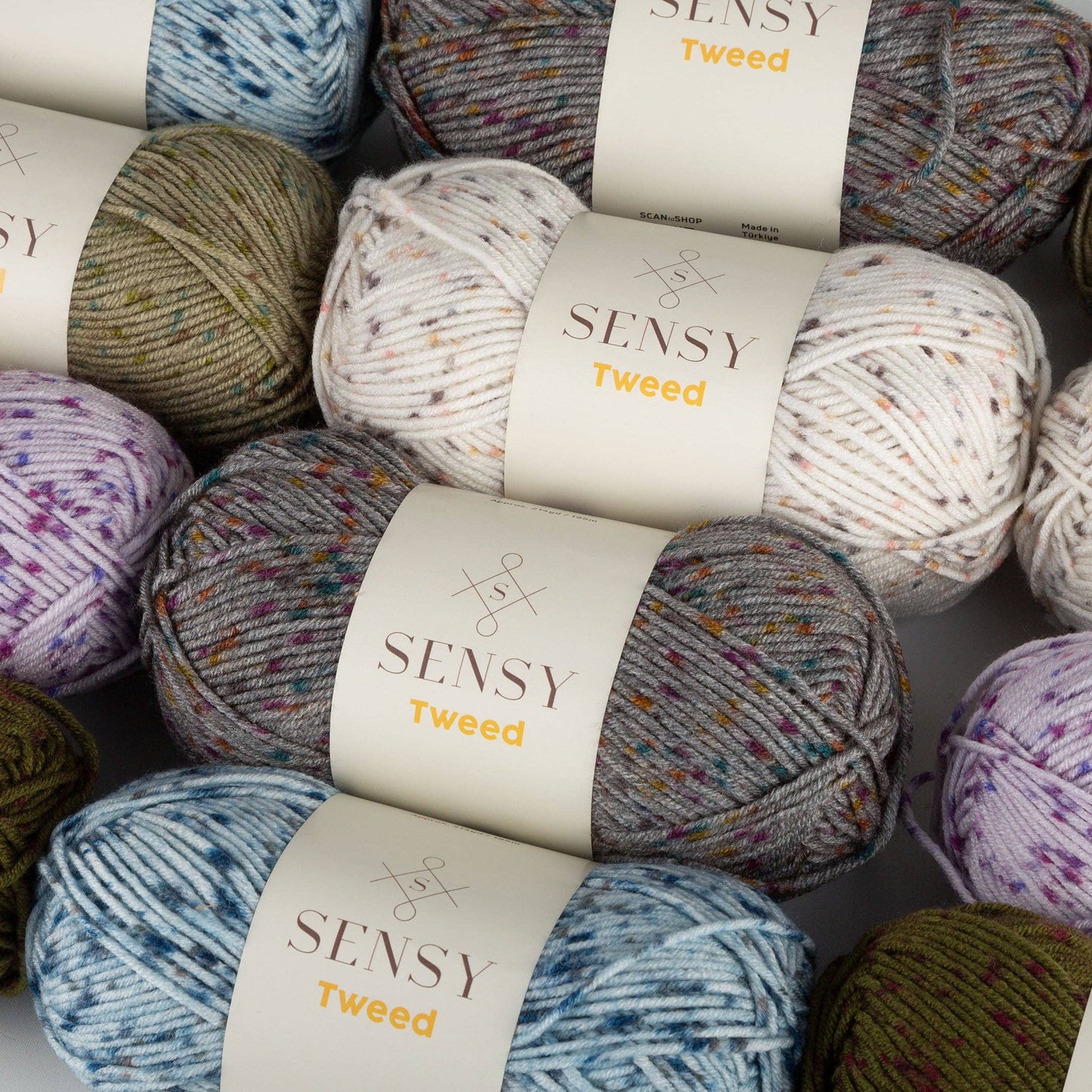 Sensy Tweed Yarn, 3.5 oz, 214 Yards, Gauge 4 Medium: Gray / 1 Skein