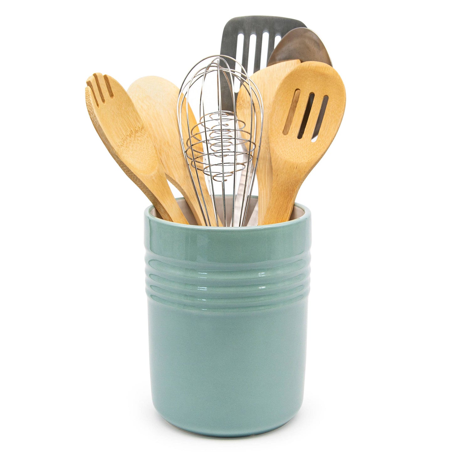 Kook Ceramic Utensil Holder Crock: Mint
