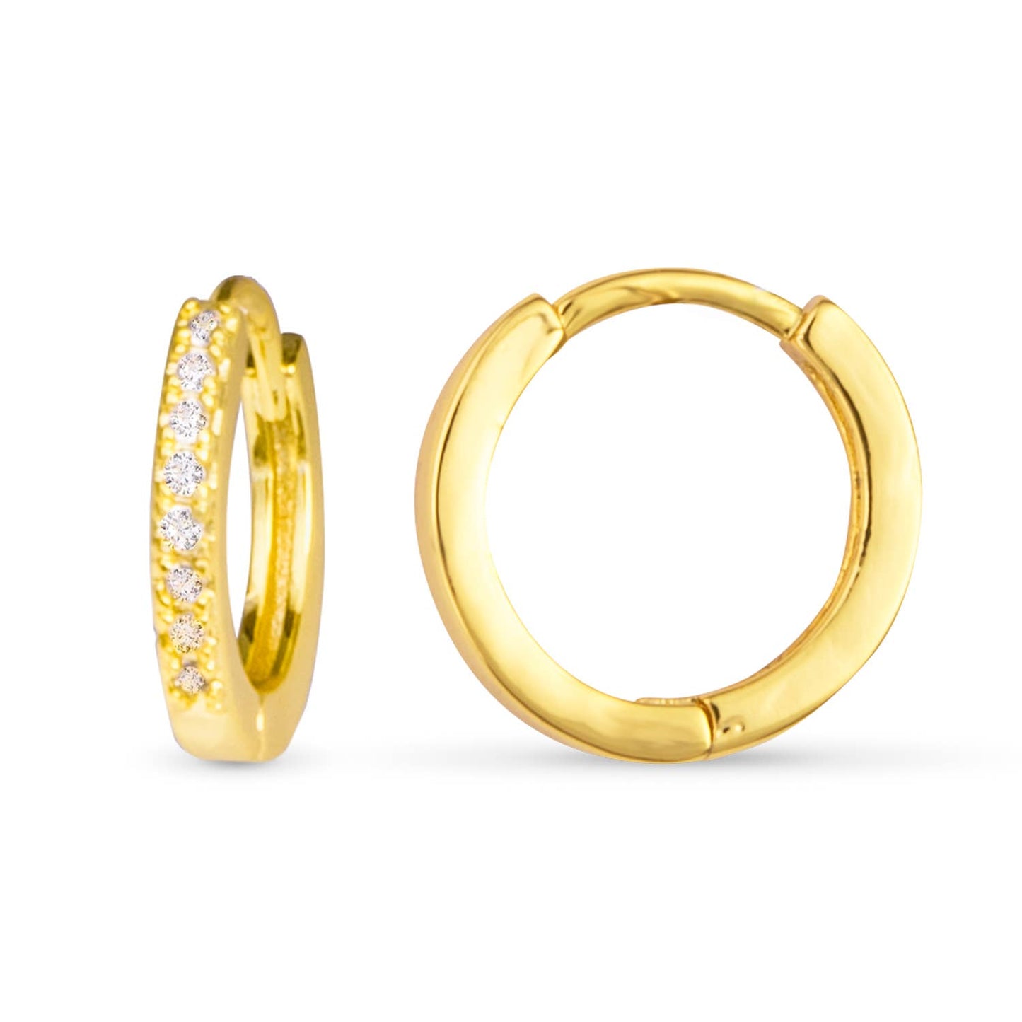 Add A Charm CZ Hoop Earring - Gold - AMANDA BLU