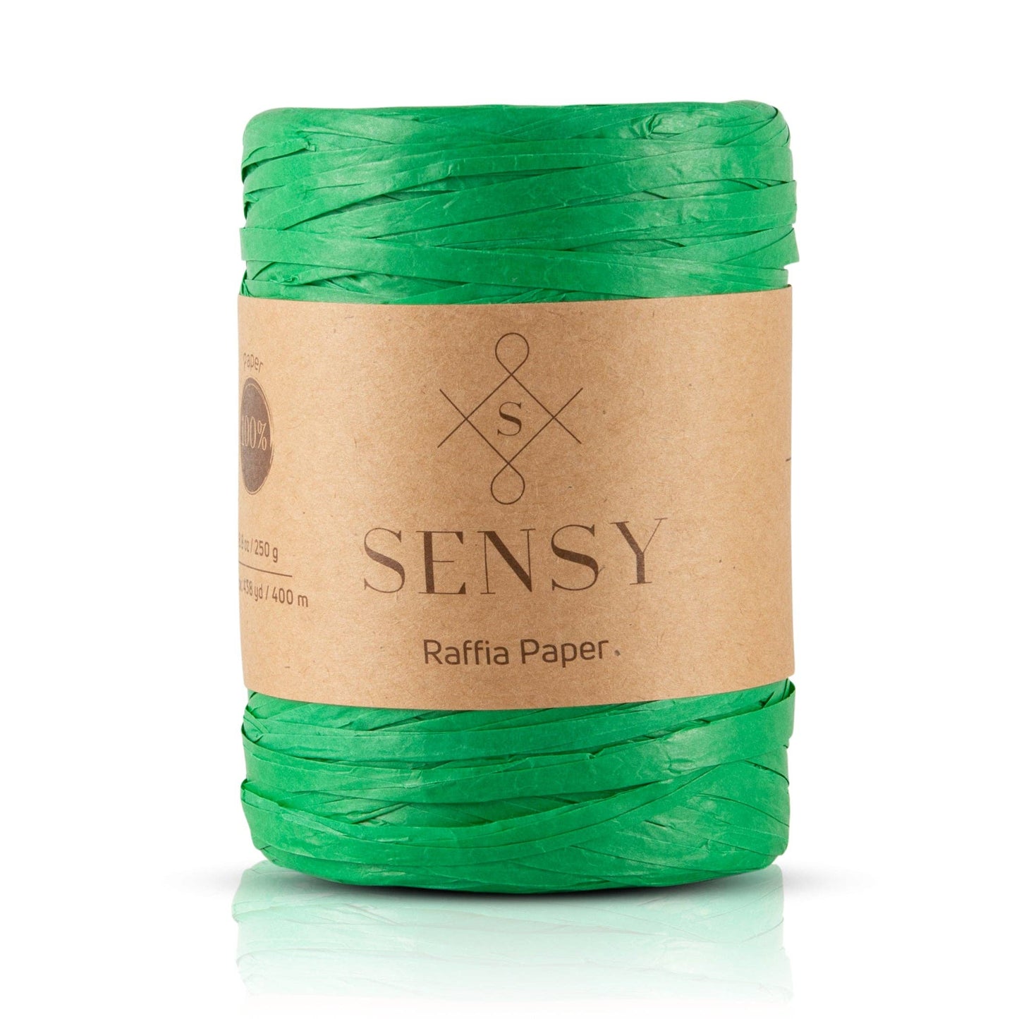 Sensy Premium 438 yards %100 Paper Raffia Paper: Natural