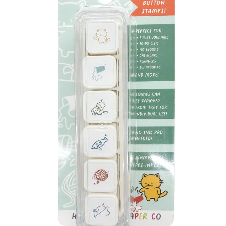 Cat Button Stamps