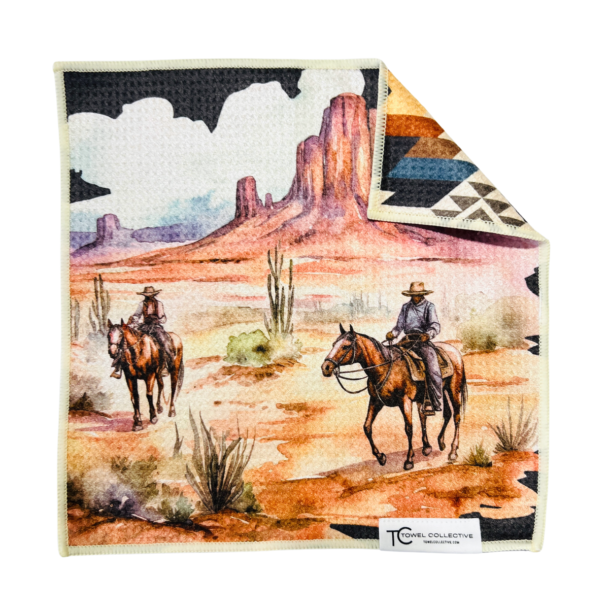 Desert Rider | Waffle Weave Microfiber Towels Kitchen & Bath - Washcloth
