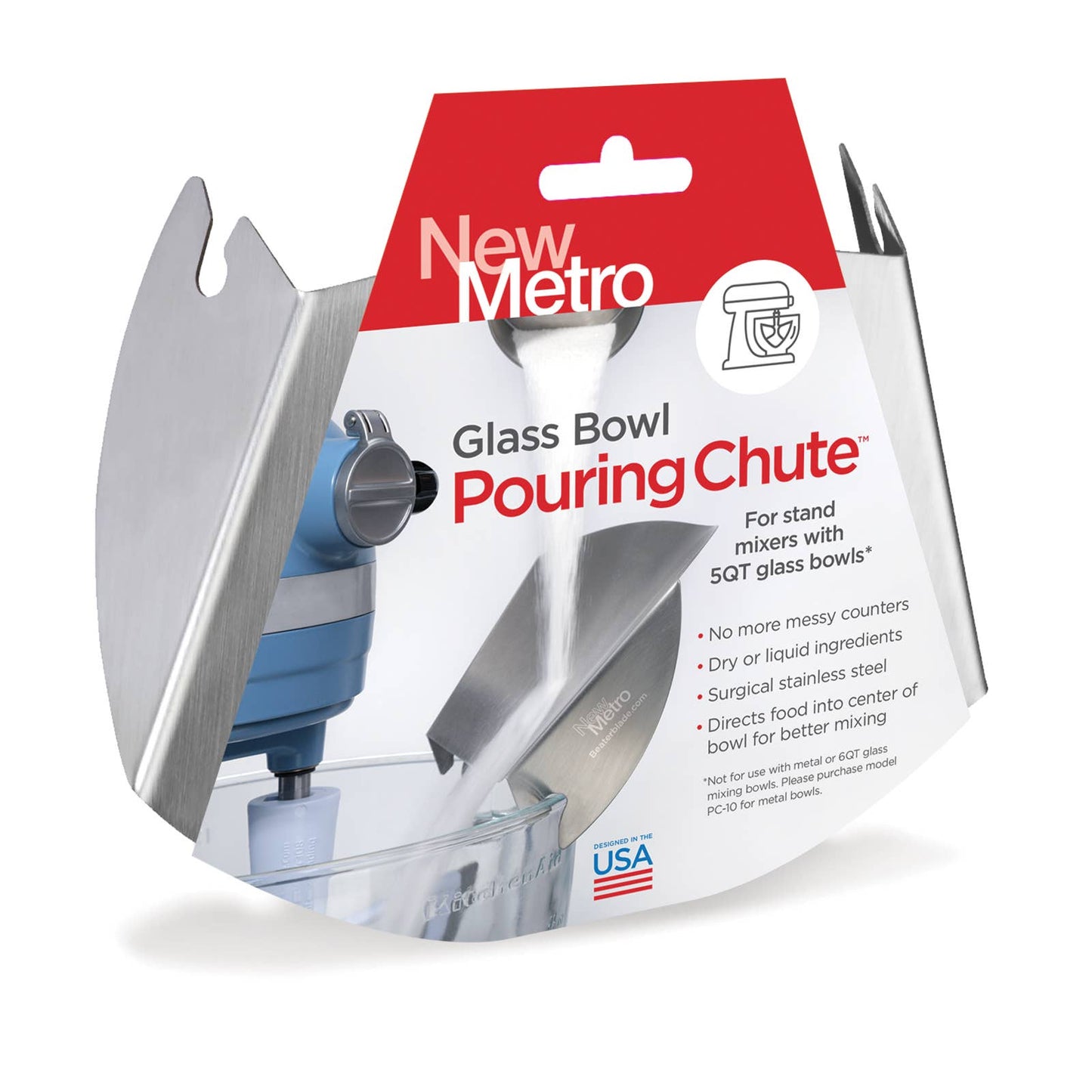 Pouring Chute Attachment for 5QT Glass Mixing Bowl