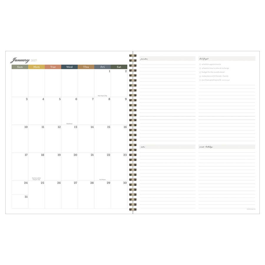 2027 Formal Flowers Large Weekly Monthly Planner