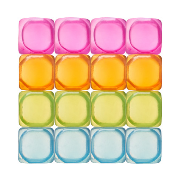Chill™ Reusable Plastic Ice Cubes - Asst Colors - Pack of 16