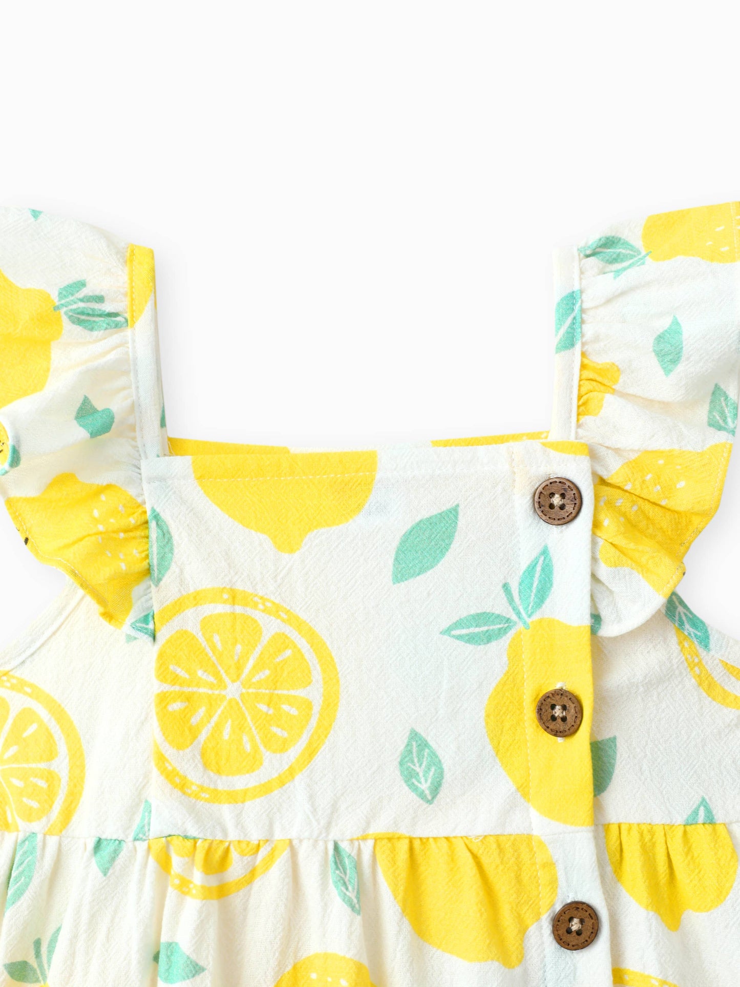 1pc Baby Girl Plaid&Lemon&Fruit Sweet Dress: Yellow / 9-12 Months