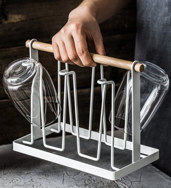Kitchen Utensils Wrought Iron Cup Holder: Black