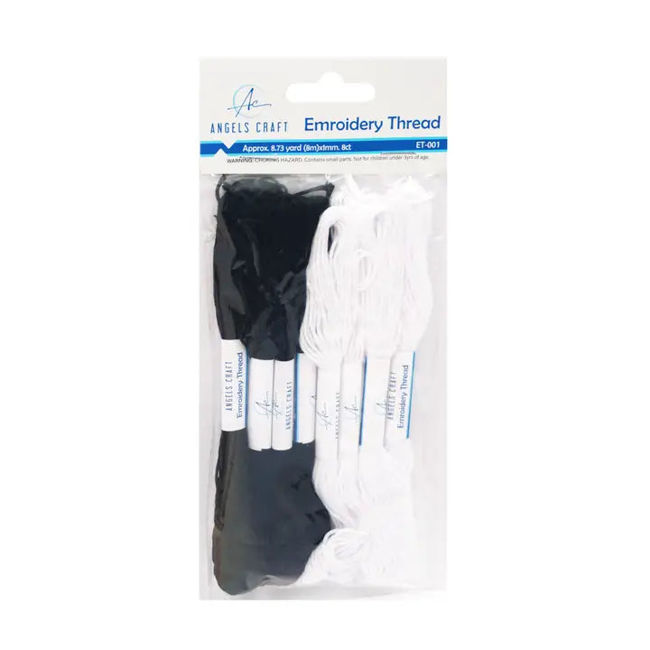 ET-001 Embroidery Thread, 8-ct Asstd  -  Black and White
