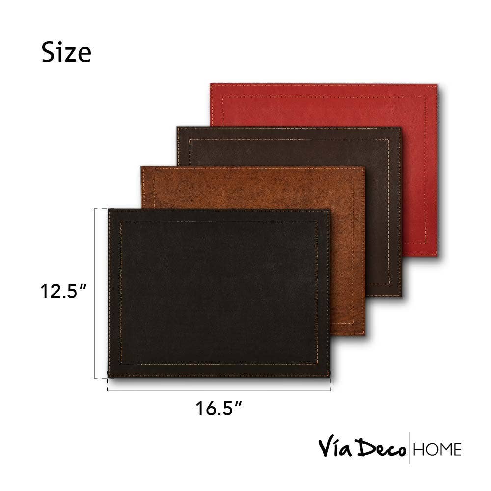 Classic Luxe Placemat Faux Leather: Brown Marble