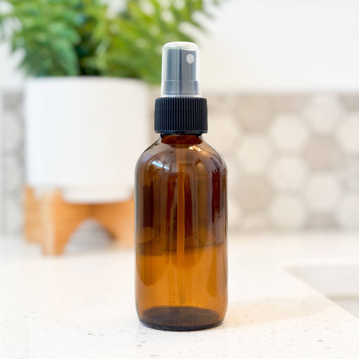 4oz Empty Amber Glass Spray Bottle