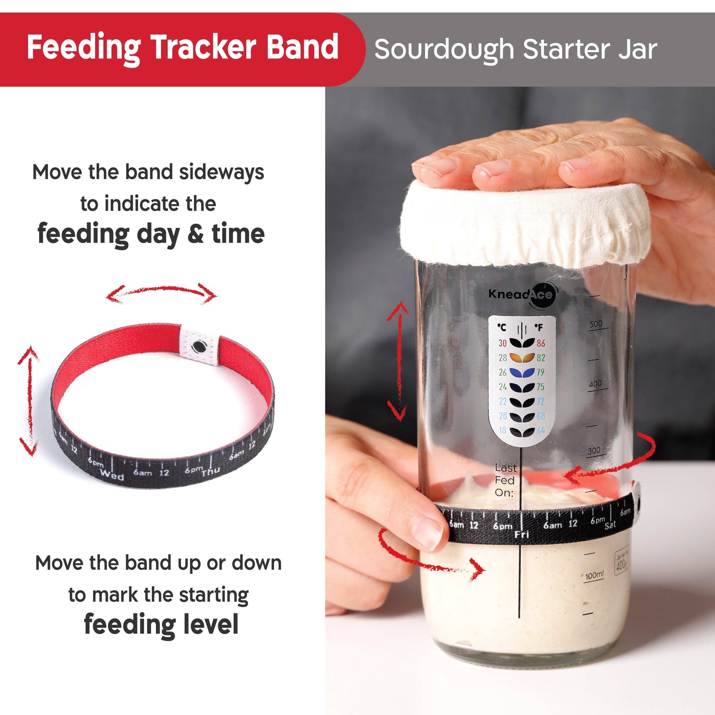 KneadAce® 24oz Sourdough Starter Jar: Single Pack