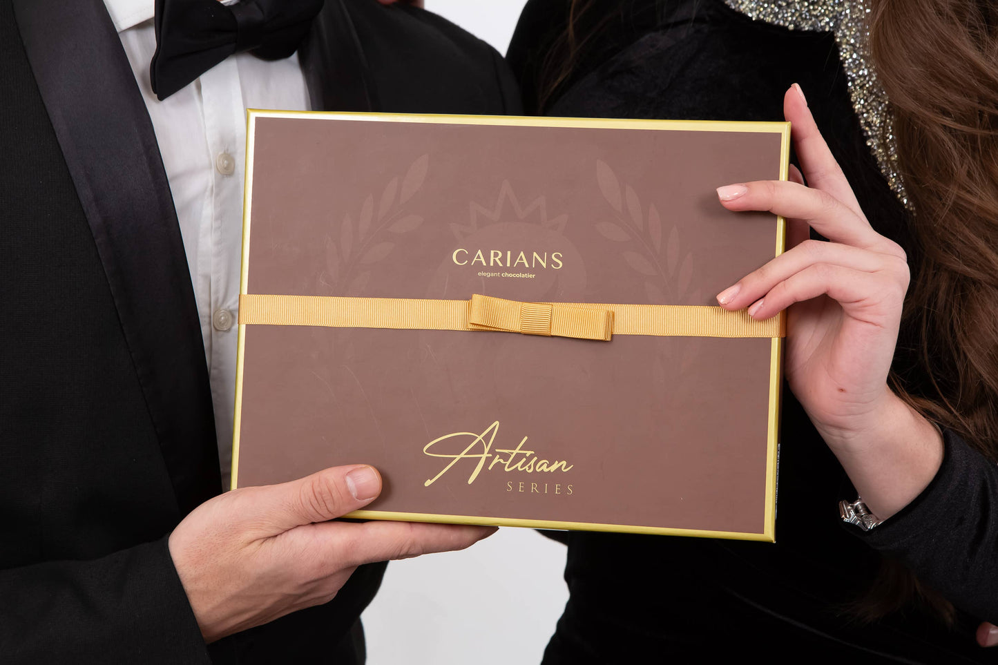 Valentine's  Chocolate Gift Box Premium Quality, Gold Ribbon
