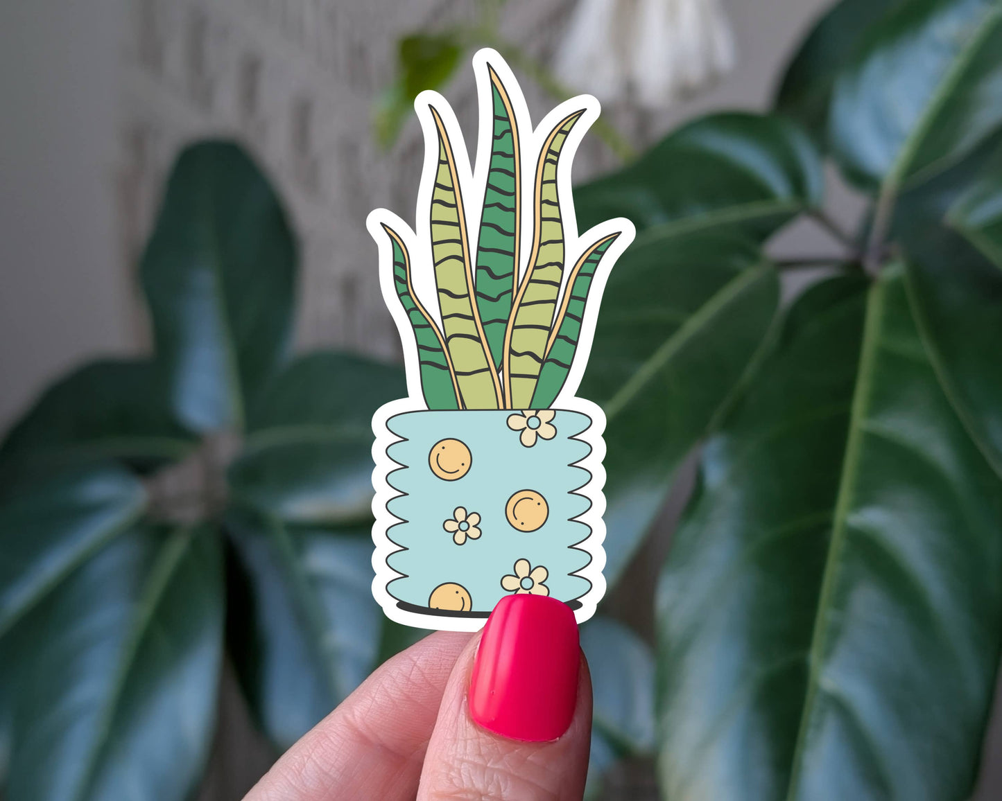 Snake plant vinyl sticker, indoor plant lover gift: Loose