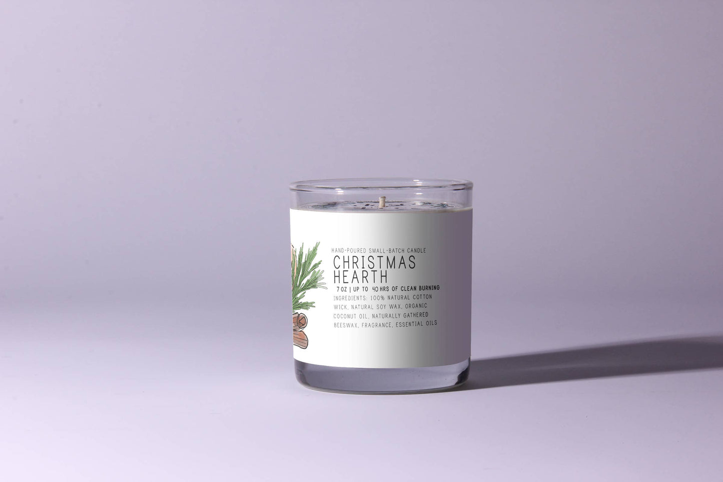 Christmas Hearth - Just Bee Candles: 13 oz (up to 60 hrs of clean burning)