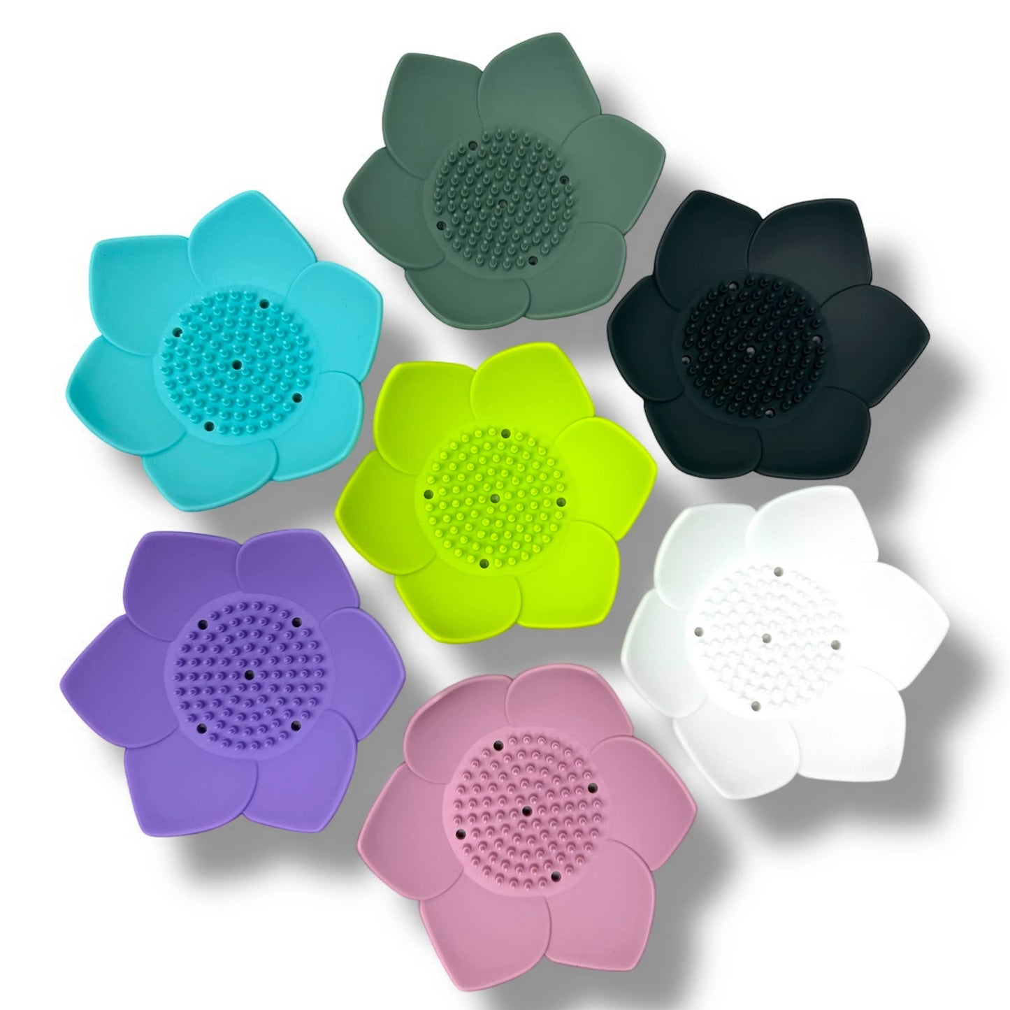 Shower Steamer Tray - Lotus Shape - Flexible Silicone: Sage Green