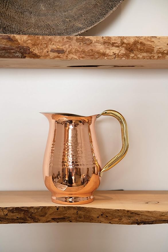 Stainless Steel Brass Copper Hammered Pitcher
