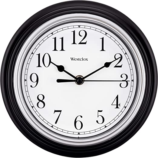 WALL CLOCK ROUND BLACK 9IN