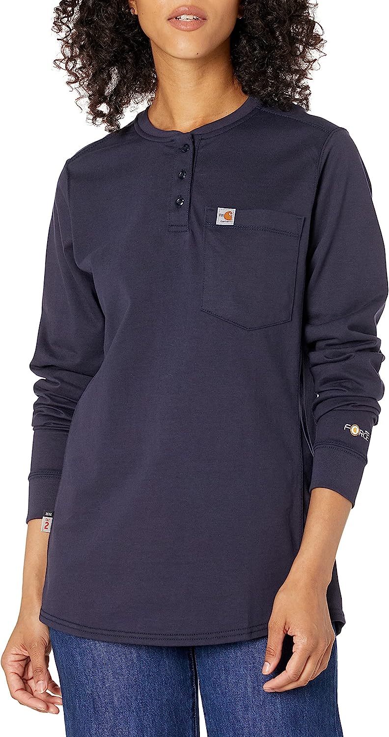 Carhartt Flame Resistant Womens Force Cotton Long Sleeve Henley