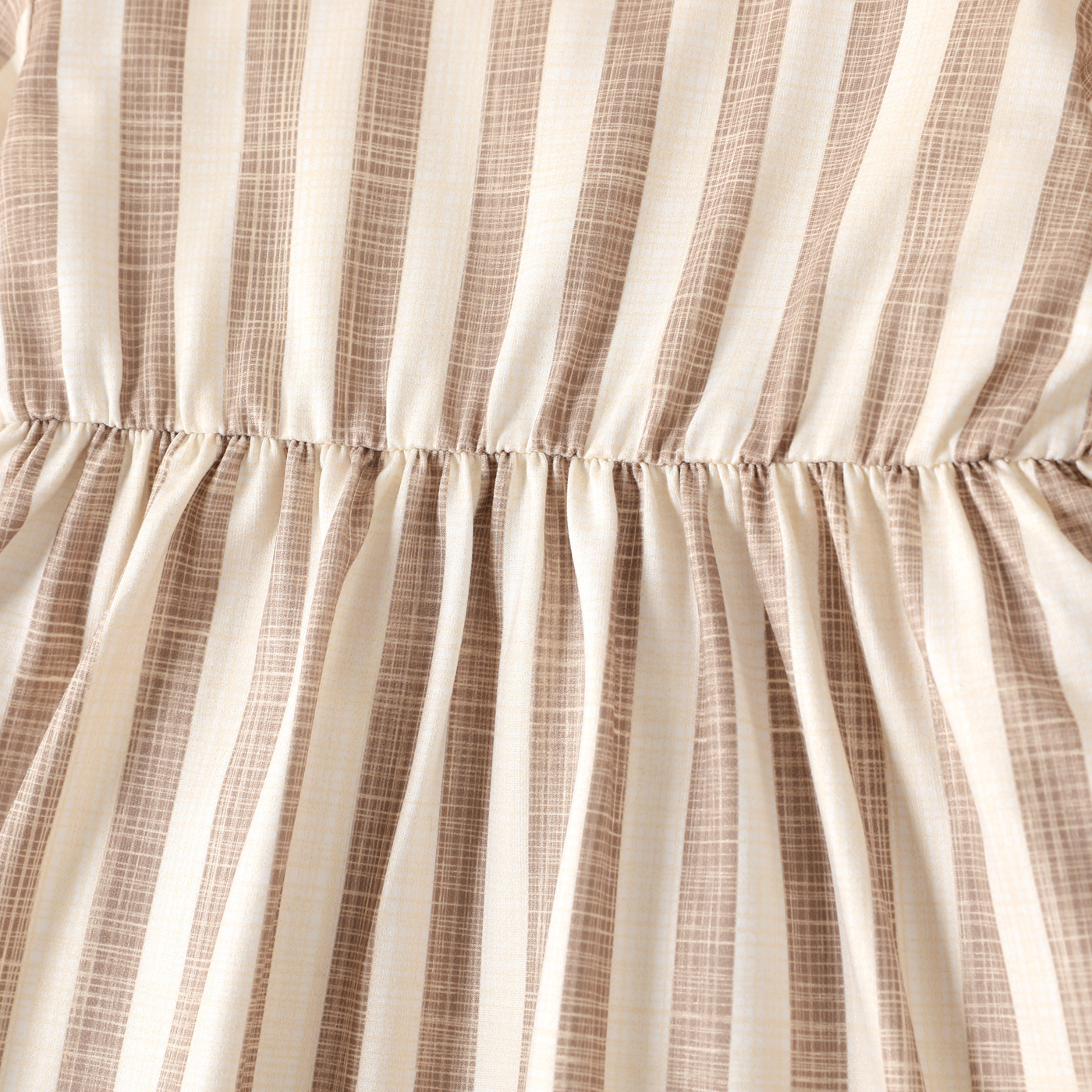 Baby Girl Ribbed Brown/White/Striped Long-sleeve Dress: Brown / 9-12 Months