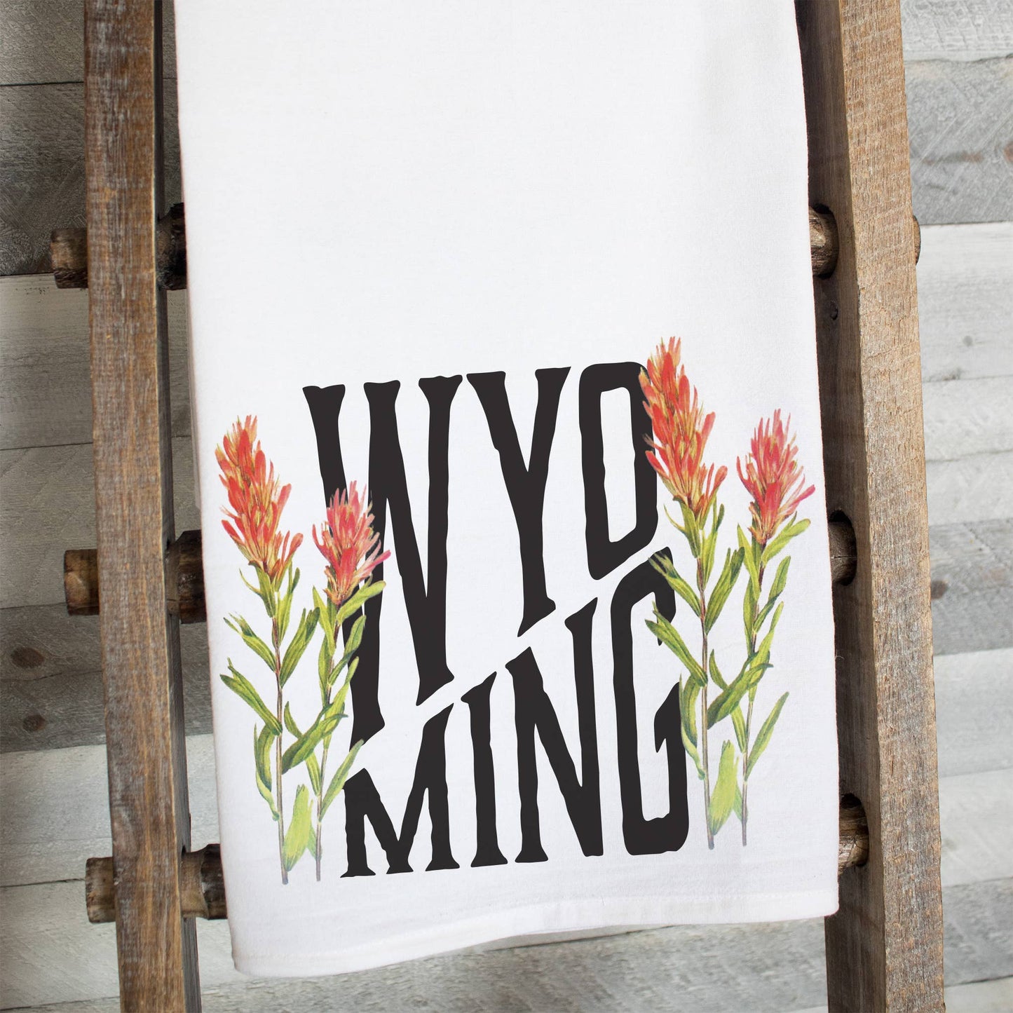 Wyoming Indian Paintbrush Flour Sack Tea Towel