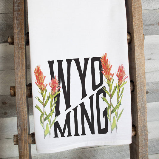 Wyoming Indian Paintbrush Flour Sack Tea Towel