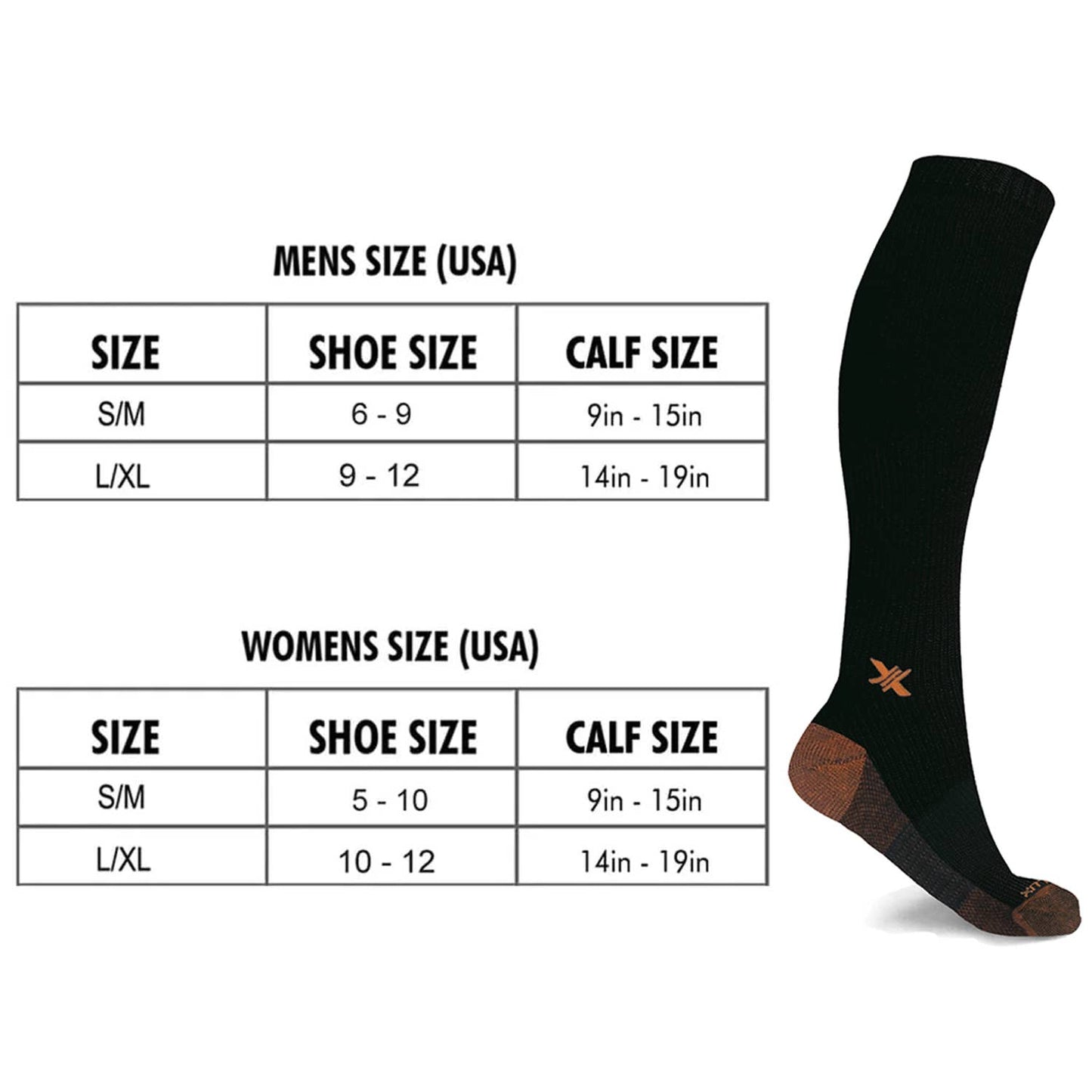 COPPER COMPRESSION SOCKS ~ ASSORTED STYLES/SIZES