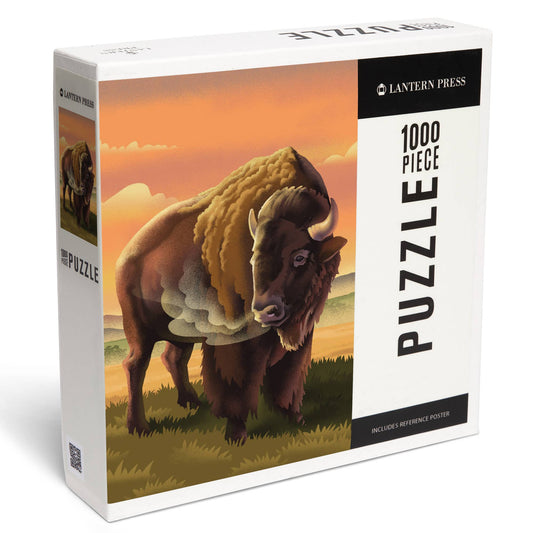 1000 PIECE PUZZLE Lithograph Wildlife Series, Bison
