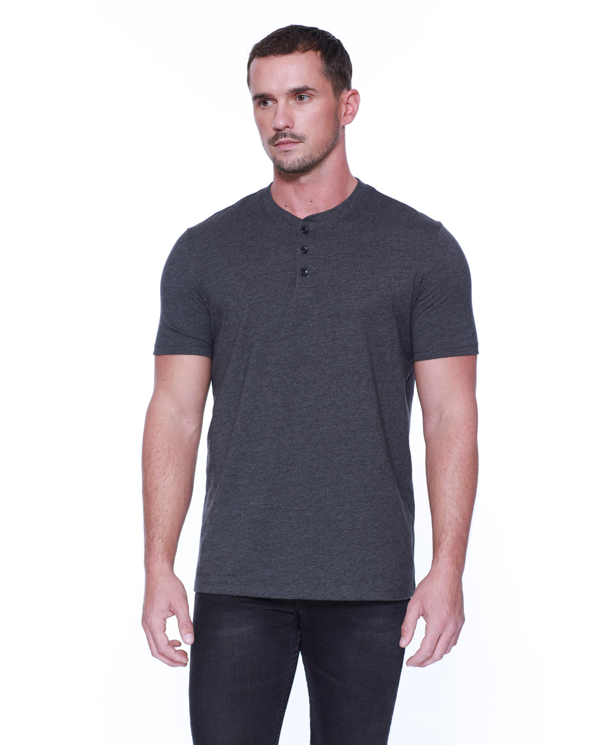 MEN'S HENLEY SHPRT SLEEVE SHIRT- ASSORTED COLORS