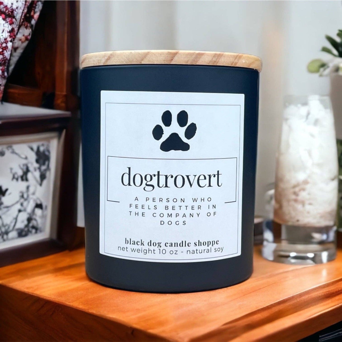 Dogtrovert Dog Lover Candle: Black / Baja Cactus Blossom