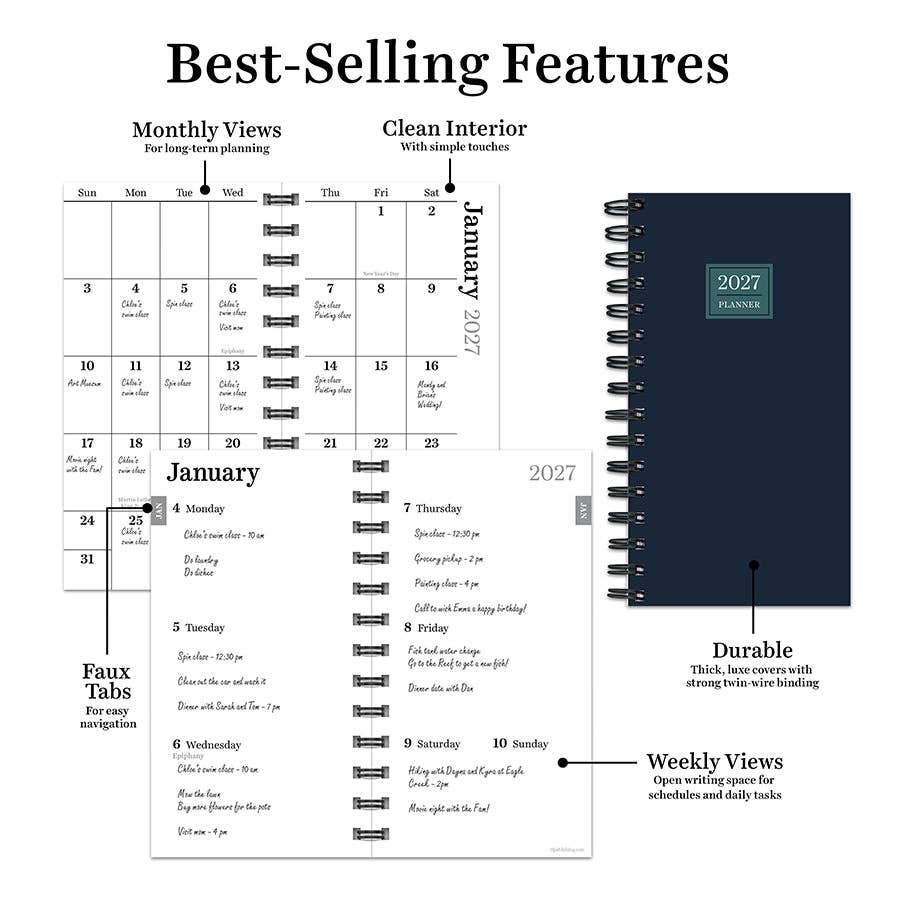 2027 Night Naval Small Weekly Monthly Planner
