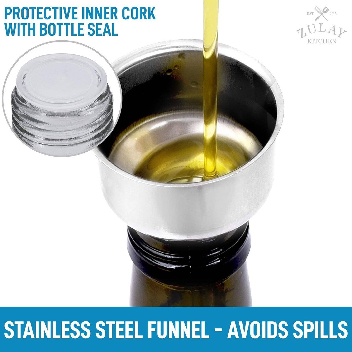 Olive Oil Dispenser Bottle16.9 oz with Accessories: Clear