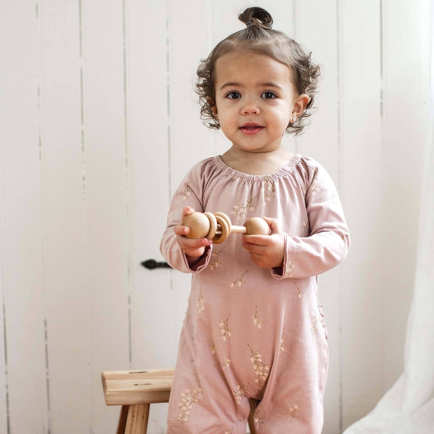 Budding Beauty Infant Jumpsuit: Organic Rose / 0-3 Months