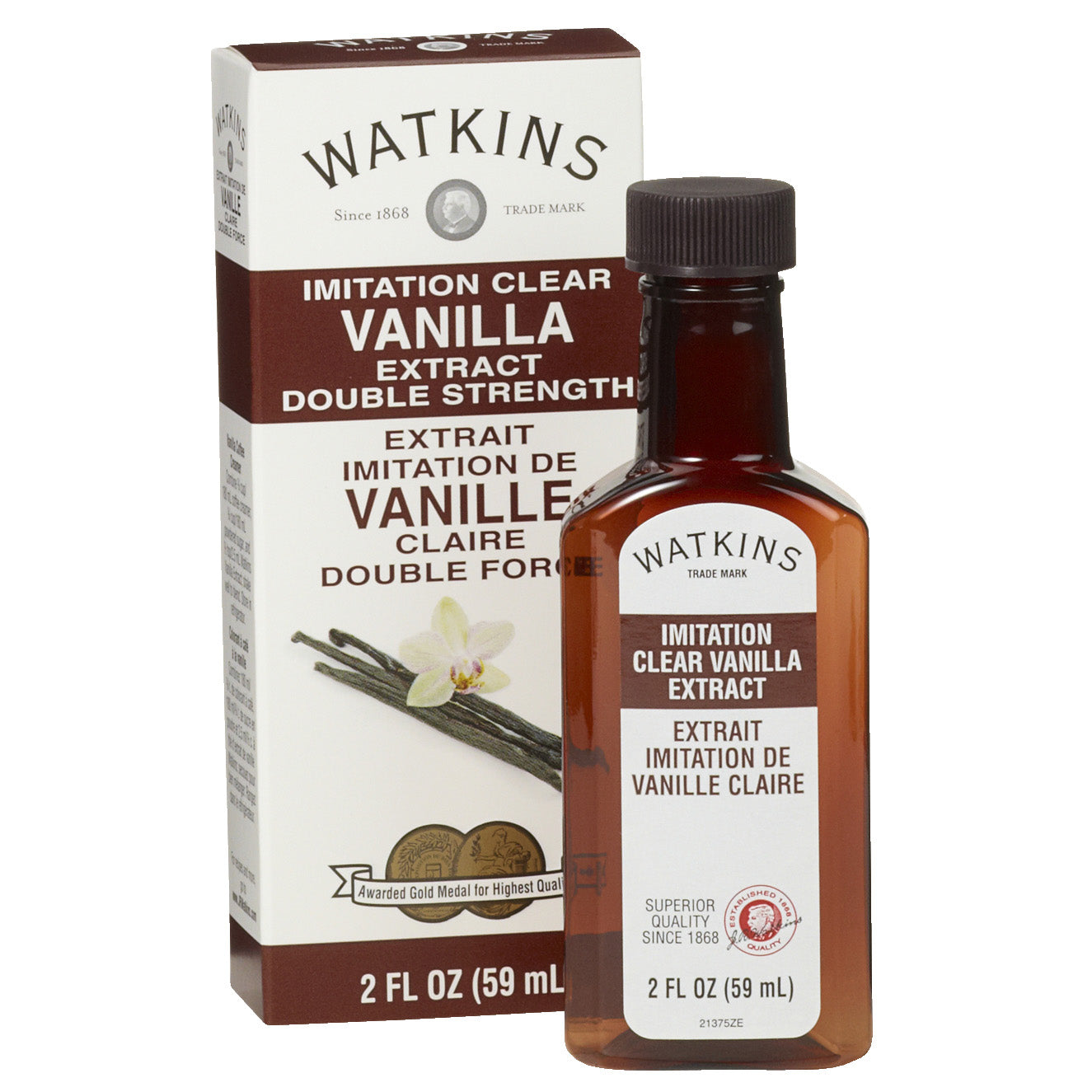 WATKINS DOUBLE STRENGTH IMITATION CLEAR VANILLA 2FL OZ