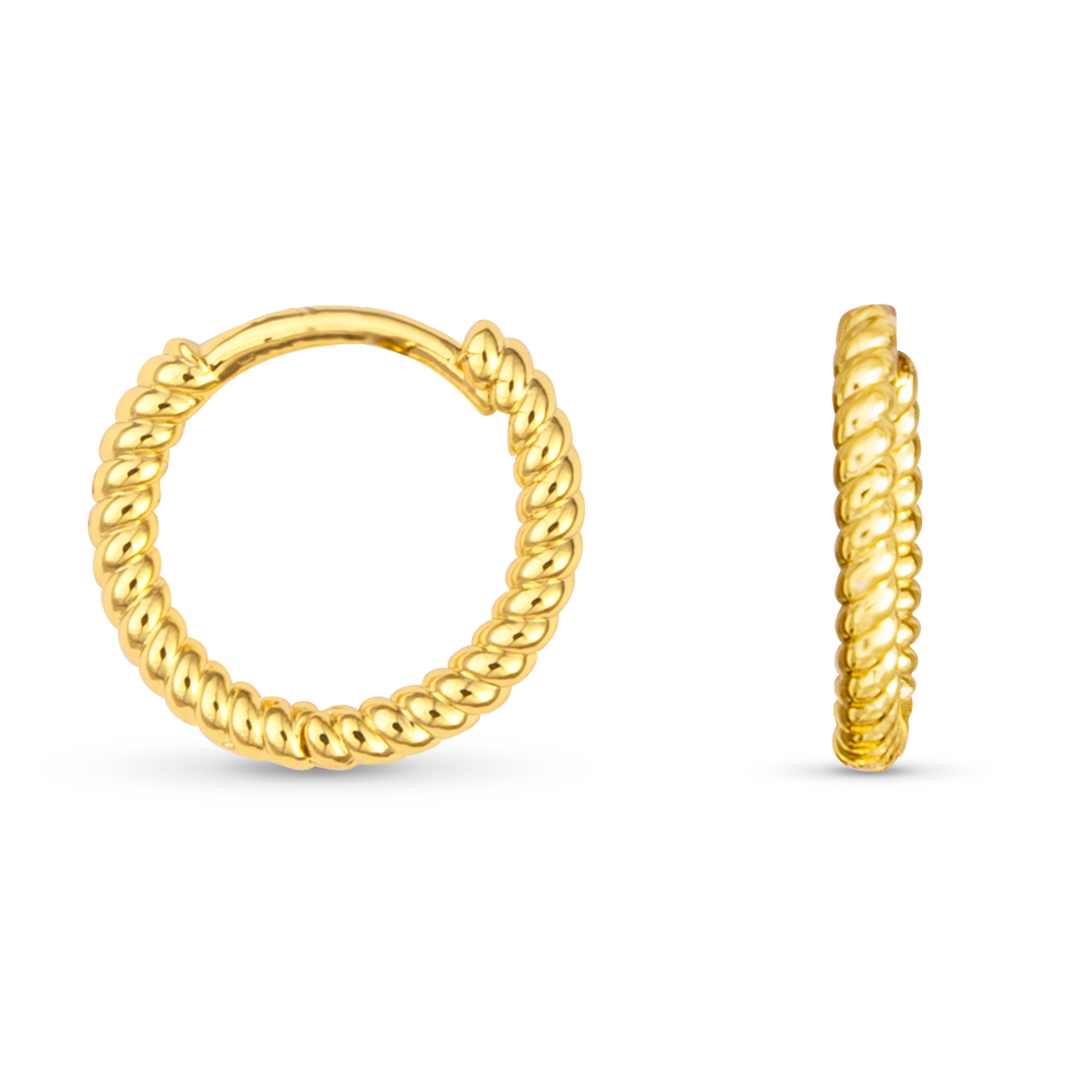 'Add A Charm' Hoop Earrings | Blu Charm Collection: Yellow Gold / Braided Hoop Earring