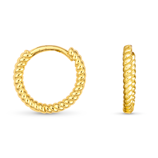 'Add A Charm' Hoop Earrings | Blu Charm Collection: Yellow Gold / Braided Hoop Earring