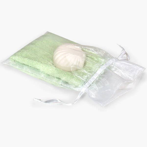 Organza Sheer Bags with Satin Drawsting Ribbon : Ivory / 10 Pack / 4x6"