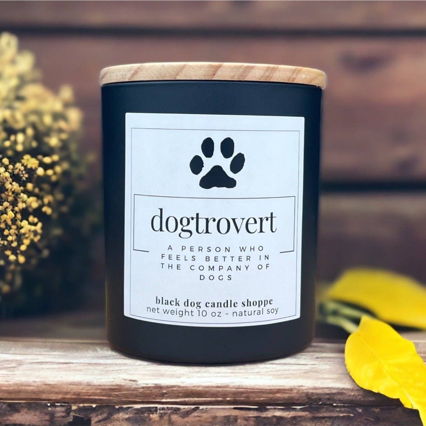 Dogtrovert Dog Lover Candle: Black / Baja Cactus Blossom
