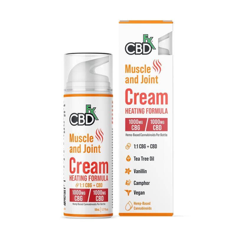 Muscle & Joint Cream Heating Forumla CBD + CBG - 1000mg