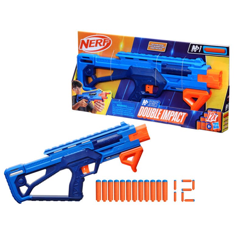 Nerf N Series Double Impact Dart Blaster with 12 N1 Darts