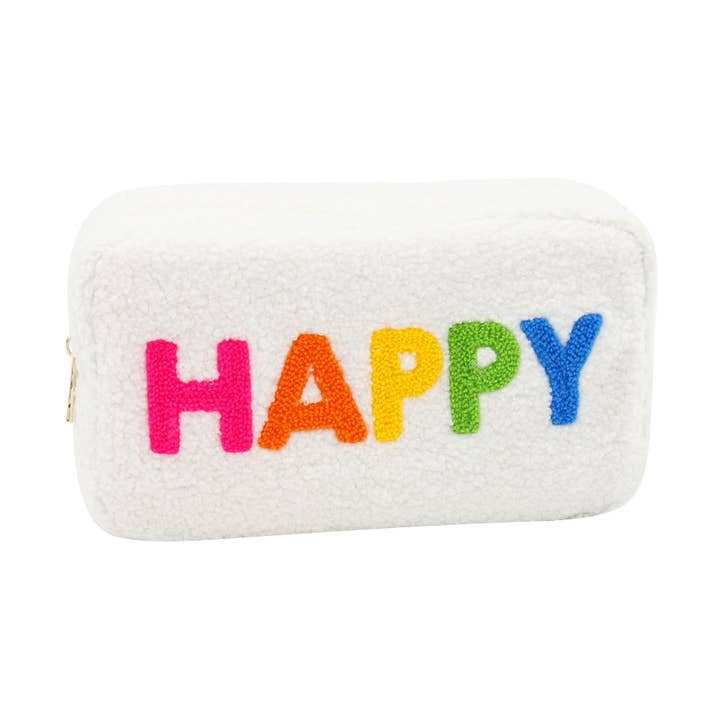 Varsity Collection Cosmetic Bag Happy Teddy Chenille Patch